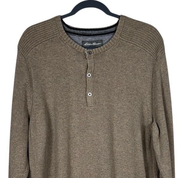 Eddie Bauer Mens Sweater Size XL‎ Brown Forest Jumper Preppy Neutral Heritage - Picture 2 of 6